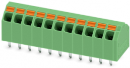 Leiterplattenklemme, 11-polig, RM 3.81 mm, 0,2-1,5 mm², 9 A, Federklemmanschluss, grün, 1743197
