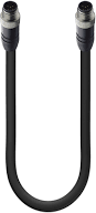 Sensor-Aktor Kabel, M12-Kabelstecker, abgewinkelt auf M12-Kabeldose, abgewinkelt, 5-polig, 0.15 m, PUR, schwarz, 4 A, 96151