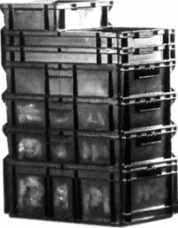 Eurobehälter, schwarz, (L x B x T) 353 x 253 x 196 mm, H-18S 43220