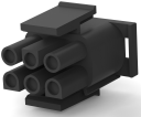 Steckergehäuse, 6-polig, RM 6.35 mm, gerade, schwarz, 1-480704-9