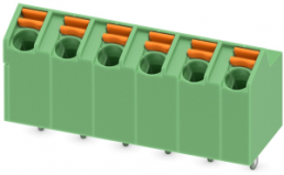 Leiterplattenklemme, 6-polig, RM 5 mm, 0,2-1,5 mm², 9 A, Federklemmanschluss, grün, 1752256