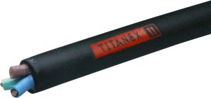 Spezial-Elastomer Steuerleitung H07RN-F TITANEX 2 x 1,0 mm², AWG 18, ungeschirmt, schwarz