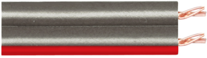 Lautsprecher-Leitung, 2 x 0,75 mm², grau (rote Adermarkierung)