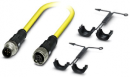 Sensor-Aktor Kabel, M12-Kabelstecker, gerade auf M12-Kabeldose, gerade, 5-polig, 1.5 m, PVC, gelb, 4 A, 1409598
