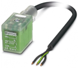 Sensor-Aktor Kabel, Ventilsteckverbinder DIN form B auf offenes Ende, 3-polig, 1.5 m, PUR, schwarz, 1 A, 1401294