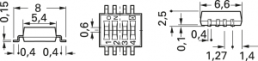 DIP-Schalter, Aus-Ein, 4-polig, gerade, 100 mA/6 VDC, CHS-04MB