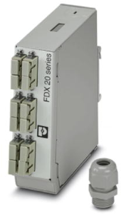 Spleißbox, 6 x SC Duplex, (B x H x T) 40 x 130 x 115 mm, grau, 1019700