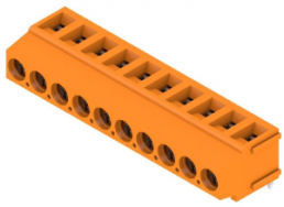 Leiterplattenklemme, 10-polig, RM 5.08 mm, 0,2-2,5 mm², 15 A, Schraubanschluss, orange, 9995030000