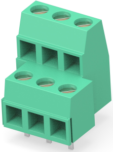 Leiterplattenklemme, 3-polig, RM 5.08 mm, 0,05-1,4 mm², 13.5 A, Käfigklemme, grün, 282869-3