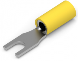 Isolierter Gabelkabelschuh, 2,62-6,64 mm², AWG 12 bis 10, M4, gelb
