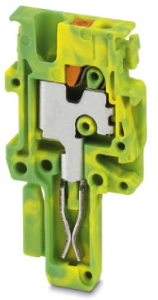 Stecker, Push-in-Anschluss, 0,14-1,5 mm², 1-polig, 17.5 A, 6 kV, gelb/grün, 3212701
