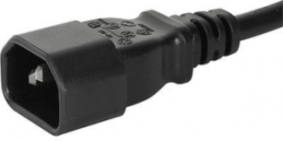 Geräteanschlussleitung, International, C14-Stecker, gerade auf C13-Kupplung, gerade, H05VV-F3G1,0mm², schwarz, 2 m