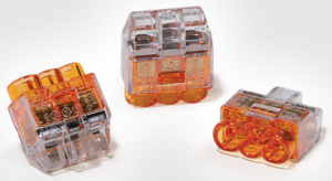 Verbindungsklemme, 3-polig, 0,5-2,5 mm², orange/transparent, Kabelanschluss, 24 A