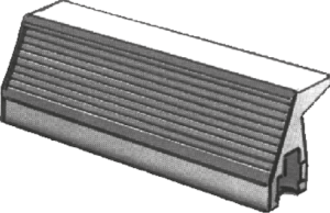 Griffleiste für Teilfrontplatten und Kassetten, AlMg Si 0,5, silbermatt eloxiert, 28 TE