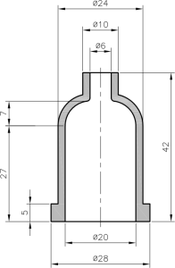 Knickschutztülle, Kabel-Ø 6 bis 20 mm, L 42 mm, Neopren, schwarz