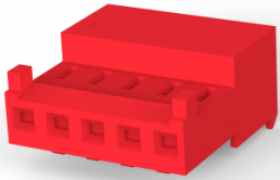 Buchsengehäuse, 5-polig, RM 2.54 mm, abgewinkelt, rot, 3-643813-5