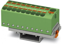 Verteilerblock, Push-in-Anschluss, 0,2-6,0 mm², 19-polig, 32 A, 6 kV, grün, 3273644