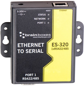 Ethernet to Serial Adapter, 100 Mbit/s, RS-422/RS-485, (B x H x T) 106 x 105 x 28 mm, ES-320