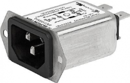 IEC-Stecker-C14, 50 bis 60 Hz, 1 A, 250 VAC, Flachstecker 6,3 mm, 5123.0000.0