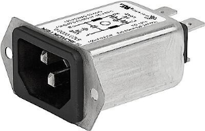 IEC-Stecker-C14, 50 bis 60 Hz, 1 A, 250 VAC, Flachstecker 6,3 mm, 5123.1000.0