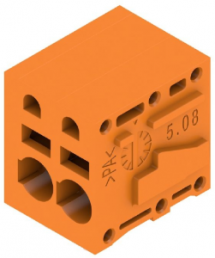 Leiterplattenklemme, 2-polig, RM 5.08 mm, 0,12-2,5 mm², 20 A, Federklemmanschluss, orange, 1330960000