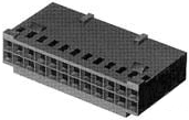 Buchsengehäuse, 40-polig, RM 2.54 mm, gerade, schwarz, 3-87631-6
