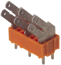 Leiterplattenklemme, 4-polig, RM 7.5 mm, 0,2-2,5 mm², 15 A, Flachstecker, orange, 9511990000