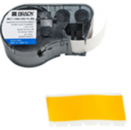 Etikettenbandkassette, 25.4 mm, Band schwarz, Schrift gelb, 7.62 m, MC-1000-595-YL-BK