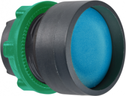 Frontelement, tastend, Bund rund, blau, Frontring schwarz, Einbau-Ø 22 mm, ZB5AA66