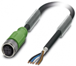 Sensor-Aktor Kabel, M12-Kabeldose, gerade auf offenes Ende, 5-polig, 3 m, PUR, schwarz, 4 A, 1682948
