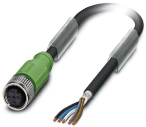 Sensor-Aktor Kabel, M12-Kabeldose, gerade auf offenes Ende, 5-polig, 5 m, PUR, schwarz, 4 A, 1682951