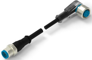 Sensor-Aktor Kabel, M12-Kabelstecker, abgewinkelt auf M12-Kabelstecker, gerade, 5-polig, 1.5 m, PUR/PVC, schwarz, 4 A, 3-2273127-4