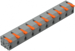 Leiterplattenklemme, 10-polig, RM 11.5 mm, 1,5 mm², 17.5 A, Push-in Käfigklemme, grau, 2601-1510