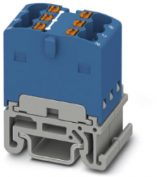 Verteilerblock, Push-in-Anschluss, 0,14-2,5 mm², 6-polig, 17.5 A, 6 kV, blau, 3002919