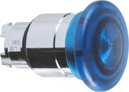 Drucktaster, Bund rund, blau, Frontring silber, Einbau-Ø 22 mm, ZB4BW663