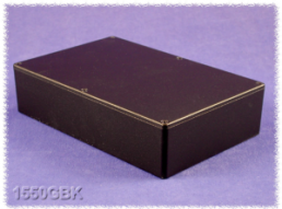 Aluminium Druckgussgehäuse, (L x B x H) 222 x 146 x 51 mm, schwarz (RAL 9005), IP54, 1550GBK