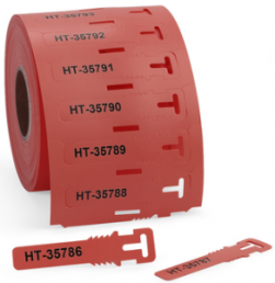 Polyethylen Kennzeichnungsschild, beschriftbar, (L x B x H) 74 x 12 x 12 mm, rot, 556-80587