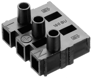 Stecker, 3-polig, Kabelmontage, Schraubanschluss, 0,5-2,5 mm², schwarz, 160 BU/3 DS SW