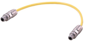 Sensor-Aktor Kabel, M12-SPE-Kabelstecker, gerade auf M12-SPE-Kabelstecker, gerade, 2-polig, 0.2 m, PUR, gelb, 4 A, 33281414002002