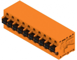 Leiterplattenklemme, 10-polig, RM 5 mm, 0,12-2,5 mm², 20 A, Federklemmanschluss, orange, 1331790000
