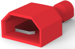 Isolierte Flachsteckhülse, 6,35 x 0,81 mm, 0,32 bis 0,82 mm², AWG 22 bis 18, Messing, verzinnt, rot, 2-520103-2