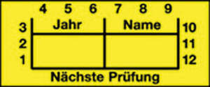 Prüfstatus-Etikette, 1 bis 12, (L x B) 38 x 16 mm, Vinyl, 590-00166