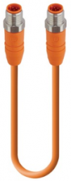 Sensor-Aktor Kabel, M12-Kabelstecker, gerade auf M12-Kabelstecker, gerade, 8-polig, 0.8 m, PVC, orange, 2 A, 7148