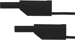 Messleitung mit (2 mm Stecker, gefedert, gerade) auf (2 mm Stecker, gefedert, gerade), 1 m, schwarz, PVC, 0,5 mm², CAT III