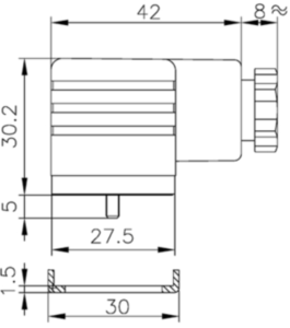 Ventilsteckverbinder, DIN FORM A, 2-polig + PE, 250 V, 1,5 mm², KA132000B9