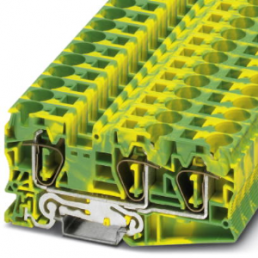 Schutzleiter-Reihenklemme, Federzuganschluss, 0,2-25 mm², 3-polig, 8 kV, gelb/grün, 3035344