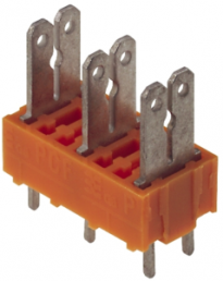 Leiterplattenklemme, 10-polig, RM 7.5 mm, 0,2-2,5 mm², 15 A, Flachstecker, orange, 9500710000
