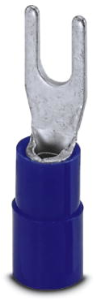 Isolierter Gabelkabelschuh, 1,5-2,5 mm², AWG 16 bis 14, M3, blau