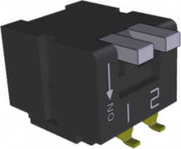 DIP-Schalter, 2-polig, abgewinkelt, 100 mA/6 VDC, CFP-0212MB