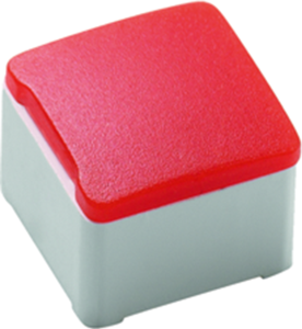 Stößel, quadratisch, (L x B x H) 12.5 x 11 x 11 mm, rot, für Kurzhubtaster, 5.05.511.471/2300